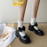 kamames And Summer Jk Uniform Shoes Heightened Thick Soles Student Mary Jane High-Heeled Vintage Single Shoes British Style Small Leather Shoes