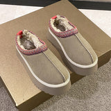 kamames Ankle Snow Boots Women Winter 2022 New Brand Fur Short Plush Warm Flats Slippers Platform Shoes Flip Flops Suede Boots