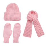 kamames Women Knit Hat Scarf Gloves Sets Soft Warm Winter Solid Color Fashion Accessories for Cold Weather