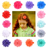 2 Pcs/lot Chiffon Petals Flower Hair Clips For Baby Girls Solid Hairpins Headdress Barrettes Floral Headwear Hair Accessories