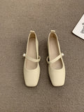 kamames kamames Head Mary Jane Shoes Women's Shoes 2024 Spring And Autumn New Thick With A Word With French Skirt Temperament Single Shoes