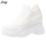 kamames Autumn High Platform High Heels Women Thick Sole Shoes Heels Wedge Sneakers Breathable Mesh Casual Shoes Woman