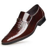 kamames kamames 7701 Crocodile Men's Patent Leather Business Leather Shoes Set Pointed Toe Slim Leather Shoes Men's Shoes