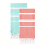 Buy 1 Get 1 Free, total of 2 pcs Luxury Oversized Turkish Beach Towels - Ultra-Absorbent, Quick-Dry, Sand-Repellent, Lightweight, Compact, and Soft Cotton Pool Towels for Swim Cover-Up, Travel, and Beach Essentials - Prewashed for Softness and Easy Care