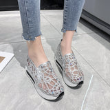 kamames And Autumn Pro-Style Summer Net Sheet Shoes With Thick Heels, Set Feet And Low Upper Casual Shoes Are Fashionable To Wear Overfoot Casual Shoes