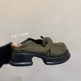 kamames Love Shoes Women's 2024 Autumn New Style Thick Soles Heighten Minority Retro Shoes Single Shoes Are Super Hot
