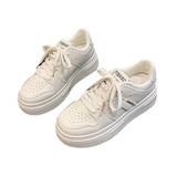 kamames kamames Shoes Girls Leisure 2023 Autumn New Round Head Leather Face Single Shoes Wear Casual Sports Small White Shoes Women