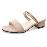 kamames kamames Korean Sandals Women's 2023 New Thick Heels Sandals And Slippers One Shoe And Two Open-Toed Women's Shoes