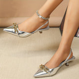 Elegant Slingback Kitten Heels – Versatile Pointed Toe, Comfortable Low Stiletto, Chic All-Season Style