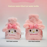 [Authorized]1PC Officially Licensed By Sanrio Hot Water Bottle Girls Cute Water-filled Hand Warmer 33.8 Fluid Ounces Plush Cover Removable And Washable