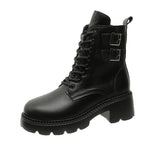kamames Of Boots With Velvet Soft Leather And Thick Soles 2023 New British Style Women's Shoes Fall And Winter Style High-Heeled Short Boots Spot