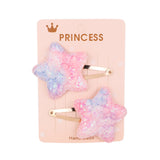 2Pcs/set Glitter Cartoon Cartoon Love Heart Crown Hair Clips For Girls Handmade Hairpins Boutique Barrette Kids Hair Accessories