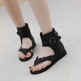 kamames New Heightened Women's Shoes With High Toes, High Heels, Retro Roman Shoes, Toe Flat-Soled Sandals In Summer