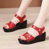 kamames Summer New Soft Heel Sandals Women's Muffin Thick-Soled Waterproof Platform Heels Large Size 41-43 Women's Shoes