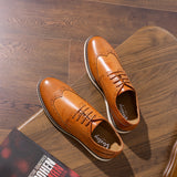 Classic Oxford Dress Shoes for Men - Premium Leather, Lace-Up Closure, Breathable Insoles, Slip-Resistant Soles, Business Casual Style, Perfect for Work, Wedding, Party - Black/Brown Color Options