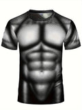 Men's Graphic Muscle Tee - Shirts with Breathable Compression, Moisture-Wicking, Quick-Drying, Athletic Fit, Comfy Top for Summer Sports and Outdoor Activities