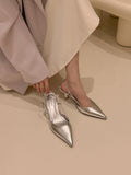 kamames Into The Galaxy Silver Pointed High-Heeled Sandals Women's 2023 Stilettos Half-Wrapped After The Empty Single Shoes