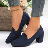 kamames kamames Size Suede High Heels Autumn 2023 New Women's Shoes Thick Heel Shallow Fashion Shoes Professional Shoes Temperament Single Shoes Women