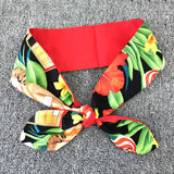 kamames Turban Girls Cartoon Print Headband Womens Multi Use Adjustable Hair Band with Metal Wire Scarf Cross Bow Hair Accessories