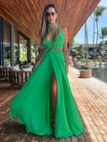 kamames Women Halter Neck Tie Backless Beachwear Green Cover Up Party Ladies Dresses Casual Summer Clothing Fashion Long Dress