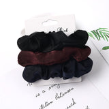 3/5/Pcs Silk Scrunchies Print Leopard Scrunchie Set Elastic Hair Bands Solid Color Fashion Headwear Women Hair Accessories Gift