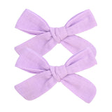 2020 Lovely Baby Solid Hair Bows With Clip Bowknot Hair Clips Headwear Children Cute Cotton Hairpins Barrettes Hair Accessories