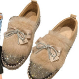 kamames Ladies' Casual Shoes, Fashion, Low-Top Shoes, New Style Muffin Soles, Foot Covers, Hairy Single Shoes In Spring 2023