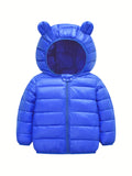 Winter Warmth Boys Puffer Jacket - Soft, Comfortable, and Windproof with Zipper and Hood - Machine Washable, Polyester Fiber Fill, and Nylon Lining