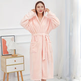 Ultra-Soft Coral Fleece Hooded Bathrobe - Absorbent, Cozy Loungewear For All Seasons, Perfect For Bathroom, Pool & Beach