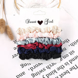 3/5/Pcs Silk Scrunchies Print Leopard Scrunchie Set Elastic Hair Bands Solid Color Fashion Headwear Women Hair Accessories Gift