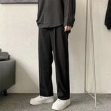 Men's Pants BrownBlack Suit Pants Men Fashion Society Mens Dress Pants Korean Loose Straight Casual Pants Mens Office Formal Trousers S-3XL 230216