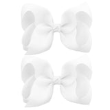 2Pcs/lot 4'' Cute Solid Grosgrain Ribbon Bowknot Hair Clips For Girls Handmade Hairpins Barrettes Headwear Kids Hair Accessories