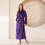 Ultra-Soft, Quick-Dry Flannel Bathrobe for Couples - Extra Long & Thick, Absorbent, Loose Fit with Pockets - Perfect for Home, Spa, and Hotel Use