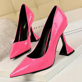 BIGTREE Shoes 2022 New Woman Pumps Sexy Party Shoes Patent Leather Women Heels Ladies Shoes Pointed Toe Women High Heels 9.5 Cm