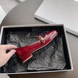 kamames kamames Shoes Female Spring And Autumn New Square Head Shallow Flat Shoes Women's College Wind Mary Jane Shoes Women Lacquer Leather Small Single Shoes Women