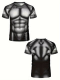 Men's Graphic Muscle Tee - Shirts with Breathable Compression, Moisture-Wicking, Quick-Drying, Athletic Fit, Comfy Top for Summer Sports and Outdoor Activities