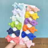 12Pcs/set Grosgrain Ribbon Bowknot Hairpins For Cute Girls Colorful BB Hair Clips Mini Barrettes Headwear Kids Hair Accessories