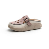 kamames kamames Thick Sole Slippers Female 2024 Summer New Baotou Engraved Hollow Hole Shoes Casual Leather Face A Foot Pedal Cool Drag