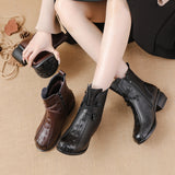 kamames kamames Autumn New Low-Heeled Crocodile Martin Boots Korean Version Leisure Fashion Leather Boots Warm And Comfortable Cotton Shoes