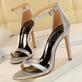 BIGTREE Shoes Super High Heels 11cm Women Shoes Patent Leather Woman Pumps Sexy Women Heels Stiletto Open Toe Ladies Shoes 2021