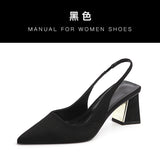 kamames kamames Show Thin Suede High Heel Single Shoes Female Temperament 2023 New Spring And Summer Thick Heel Simple After Empty Head Sandals
