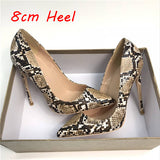kamames Snake Print 12cm Extreme High Heel Pointed Toe Women Pumps Valentine Stiletto Woman Shoes Party Evening YG027 ROVICIYA