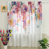 1pc Vibrant Floral Print Semi-Sheer Yarn Curtain - Rod Pocket Top, Washable, Fantasy Garden Style for Living Room, Bedroom, Office, and Kitchen - Easy to Hang and Maintain