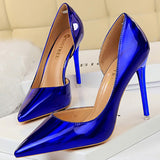 Patent Leather Woman Pumps BIGTREE Shoes New High Heels Shoes Sexy Women Heels Pointed Toe Women Basic Pump Heels Plus Size 43