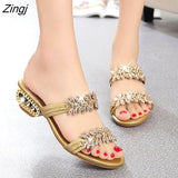 kamames New women shoes slippers summer beach sandals Fashion women Rhinestone outdoor slippers flip flops shoes women mujer