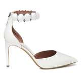 kamames Large Size Black And White PU Pointed Thin High Heels Single Shoes Riveted Chengdu Fashion Women's Shoes