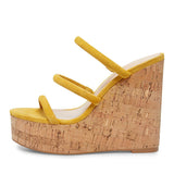 kamames New Large-Size Fashion Slope Heel Waterproof Platform Women's High-Heeled Sandals Muller Shoes