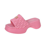 kamames kamames Shoe Female 2023 Summer New Small Fragrant Wind Fashion One-Word Drag Fold Recreational Platform Slippers