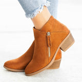 kamames Station 2023 Autumn And Winter Vintage Women's Shoes Thick Heel Large Side Zipper Women's Short Boots Martin Boots