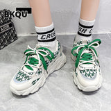 kamames Women's Sneakers 2022 Thick-soled old Shoes High-quality Running Shoes Cross Strap Designer Brand Fashion Tennis Shoes Women